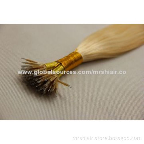 Nano Ring Remy hair extension, 613#, 1gram 100pcs/pack, straight silky hair